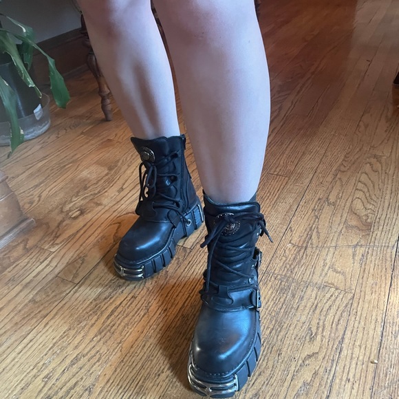Black New Rock Reactor Combat & Moto Boots - Picture 5 of 5